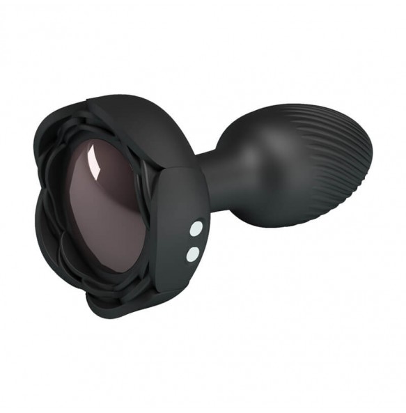 Pretty Love - Olman RGB Light Vibrating Anal Plug (Chargeable - Black)